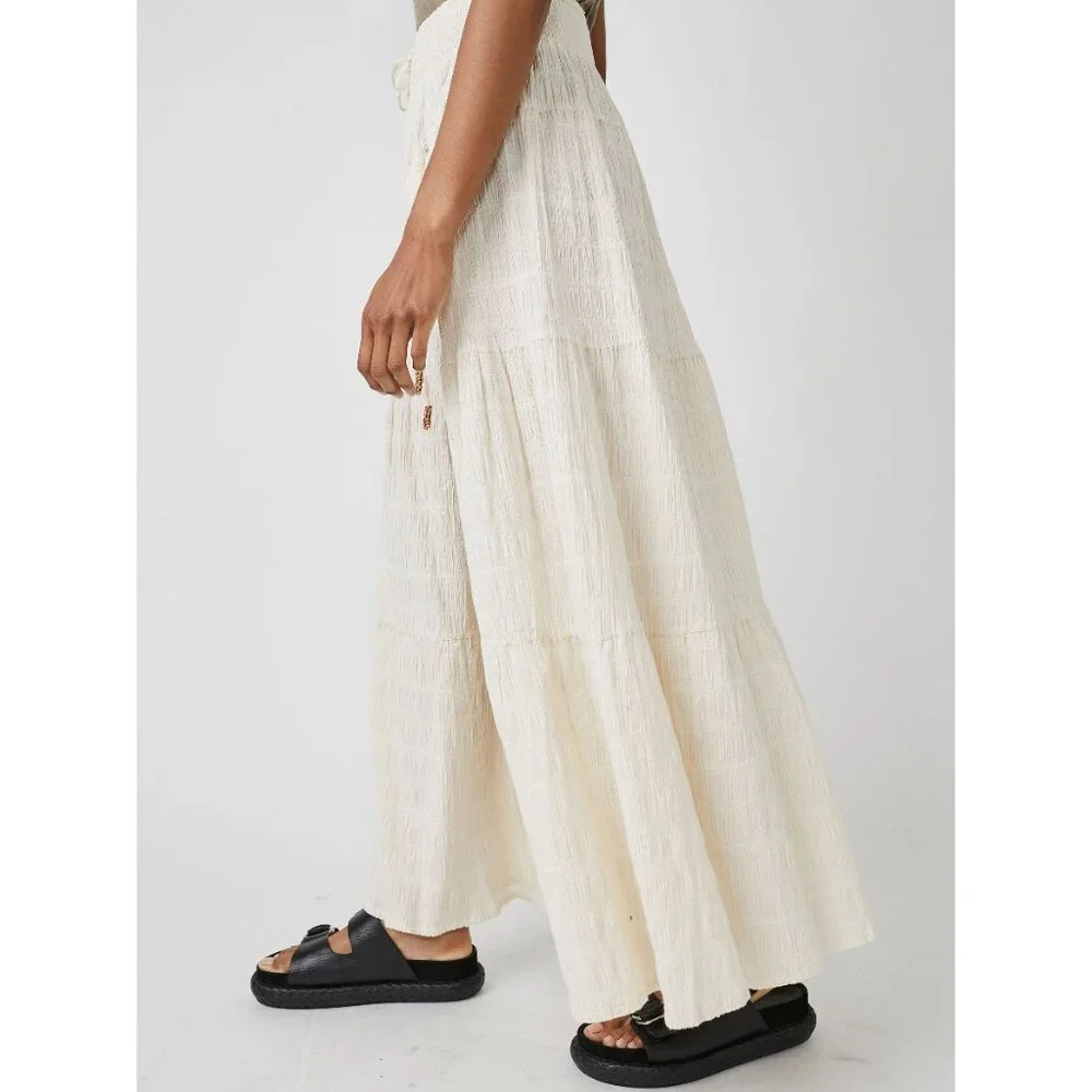 Elegant Cream Wide-Leg Pants By Free People